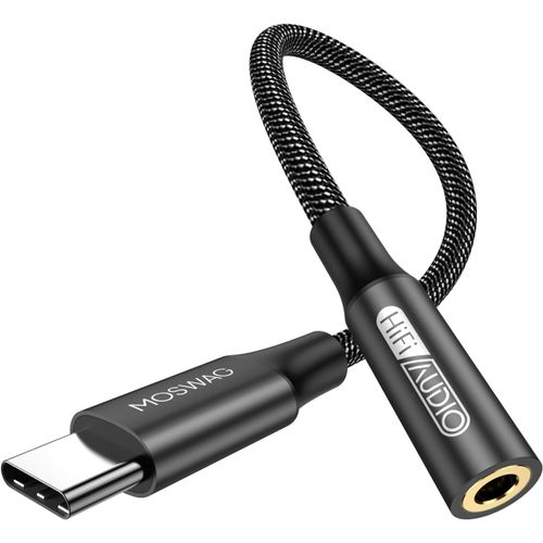 KALANKA-Adaptateur de Prise de Casque à 3,5mm, Adaptateur Écouteur USB C Jack 3.5mm en Nylon, Adaptateur Jack USB Type C avec DAC pour Samsung Galaxy s24 22 S20 Ultra S20, Pixel 4 3 2 XL, iPad Pro