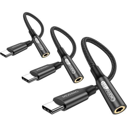 KALANKA-Adaptateur de Prise de Casque à 3,5mm, Adaptateur Écouteur USB C Jack 3.5mm en Nylon, Adaptateur Jack USB Type C avec DAC pour Samsung Galaxy s24 22 S20 Ultra S20, Pixel 4 3 2 XL, iPad Pro