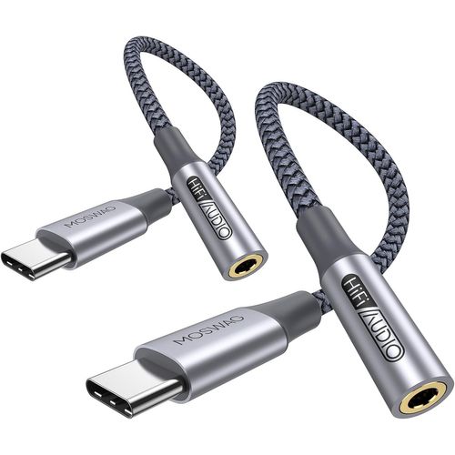 KALANKA-Adaptateur de Prise de Casque à 3,5mm, Adaptateur Écouteur USB C Jack 3.5mm en Nylon, Adaptateur Jack USB Type C avec DAC pour Samsung Galaxy s24 22 S20 Ultra S20, Pixel 4 3 2 XL, iPad Pro