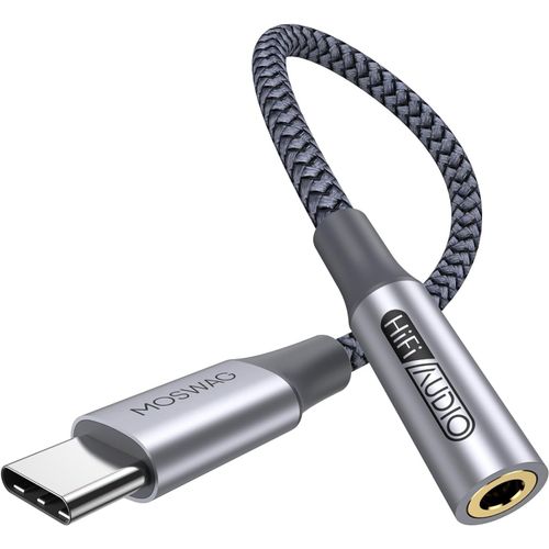 KALANKA-Adaptateur de Prise de Casque à 3,5mm, Adaptateur Écouteur USB C Jack 3.5mm en Nylon, Adaptateur Jack USB Type C avec DAC pour Samsung Galaxy s24 22 S20 Ultra S20, Pixel 4 3 2 XL, iPad Pro