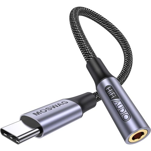 KALANKA-Adaptateur de Prise de Casque à 3,5mm, Adaptateur Écouteur USB C Jack 3.5mm en Nylon, Adaptateur Jack USB Type C avec DAC pour Samsung Galaxy s24 22 S20 Ultra S20, Pixel 4 3 2 XL, iPad Pro