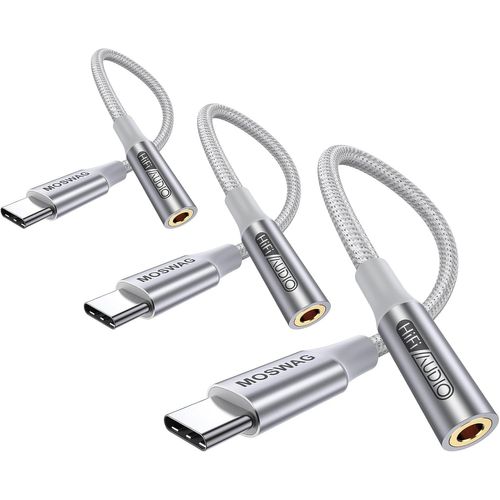 KALANKA-Adaptateur de Prise de Casque à 3,5mm, Adaptateur Écouteur USB C Jack 3.5mm en Nylon, Adaptateur Jack USB Type C avec DAC pour Samsung Galaxy s24 22 S20 Ultra S20, Pixel 4 3 2 XL, iPad Pro