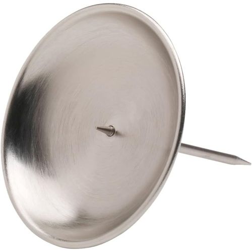KALANKA-Ø10cm Plateau de Couronne Laiton nickelé Mat Bougeoir avec épine Plateau de Bougie Surface Lisse 10669