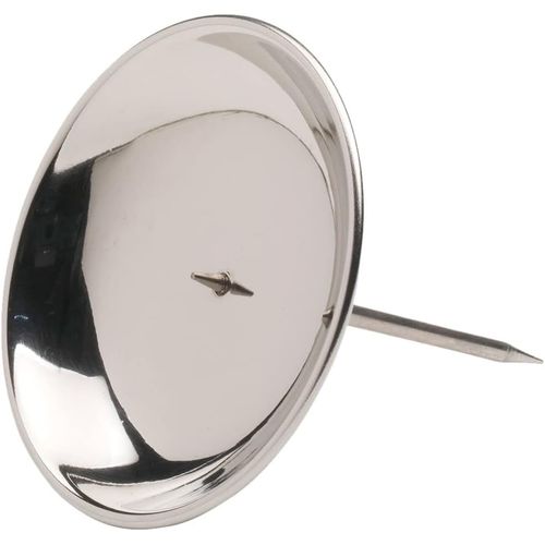 KALANKA-Ø10cm Plateau de Couronne Laiton argenté Poli Bougeoir avec épine Plateau de Bougie Surface Lisse 10666