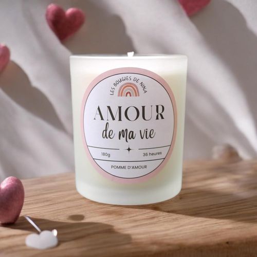 Kalanka-Bougie "Amour De Ma Vie" + Porte Clé En Bois Offert -