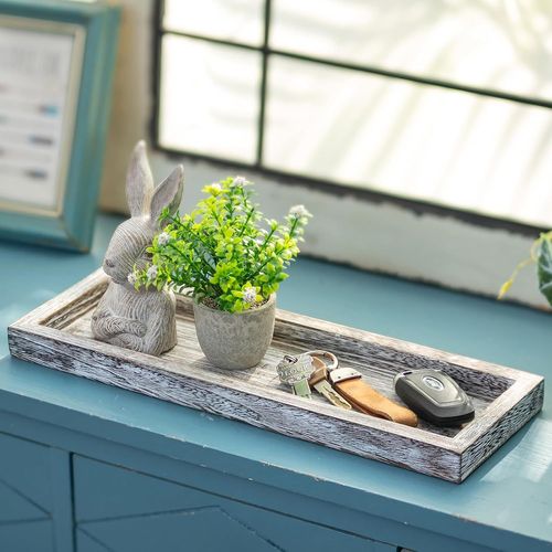 Kalanka-Plateau Décoratif Rectangulaire En Bois ¿ Plateau De Présentation De Bougies Pour Centre De Table, Décoration D'intérieur, Salle À Manger, Salon, Chambre À Coucher, Café, Bar