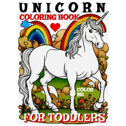 Unicorn Coloring Book For Toddlers: 40 Illustrations - Color Me | Black Sided - Pages With Additional Images In High Contrast To View For Children Art For Boys And Girls