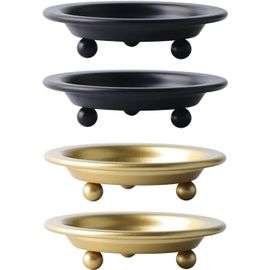KALANKA-4 Pièces Bac À Bougies, Support Créatif De Chandelier en Métal en Métal, Accessoires De Dîner Romantique, Support Réutilisable, Support De Bureau Multifonction.