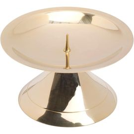 KALANKA-Laiton - Chandelier Or Rond Poli Ø 9cm avec épine Hauteur : 5cm Pied Ø 6,5cm. 10969
