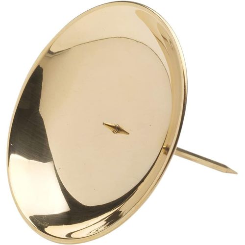 KALANKA-Couronne de l'Avent Bougeoir avec épine Ø10cm Laiton doré Brillant Décoration Surface Lisse 10660