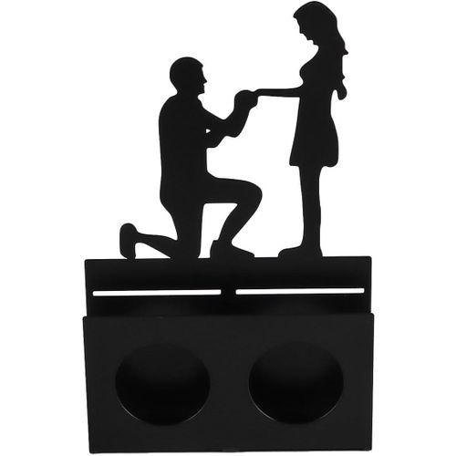 KALANKA-Bougeoir en Fer fabriqué à la Main, Sculpture de Couple Romantique, décoration de Table pour la Maison Cadeau de Proposition 12 x 12,5 x 6,8 cm