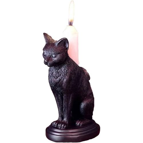 Kalanka-Bougeoir Chandelier De Animal Bougeoirs Gothique Vintage Bougeoir Halloween Forme De Hibou Loup Support De Bougie Décoration Halloween Noël Candélabres Figurine Décor Table Maison Jardin