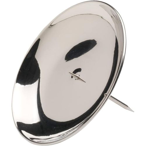 KALANKA-Ø12cm Plateau de Couronne Laiton argenté Poli Bougeoir avec épine Plateau de Bougie Surface Lisse 10667