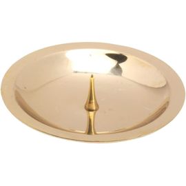 KALANKA-TellAssiette à Bougie avec épine Ø8cm Laiton Or Brillant Soucoupe de Bougie Chandelier 10564