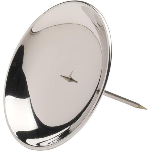 KALANKA-Ø8cm Plateau de Couronne Laiton Argent Poli Bougeoir avec épine Plateau de Bougie Surface Lisse 10665