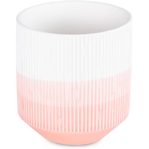 KALANKA-Boîte de rangement en céramique Ombre Motif floral 9 x 9,8 cm Fino Rose poudré Blanc