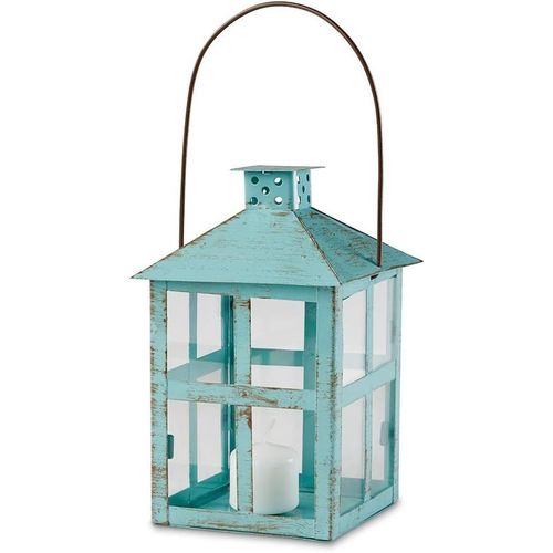 Kalanka-14135bl Grande Lanterne Rustique Vintage Bleu Vieilli