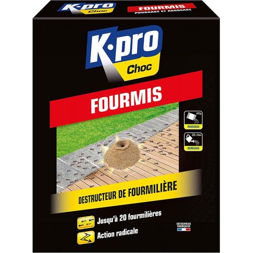 KALANKA-K.Pro Choc - Granulés Destructeurs de Fourmilières - Action Radicale - Agit par Ingestion et Contact - en Sachets Doses - Technique Professionnelle - 400 g - Jusqu'à 20 Fourmilières