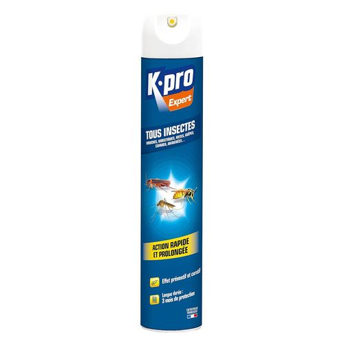 KALANKA-K.pro Expert Aérosol tous insectes 500ml - Action préventive et curative - Longue durée - Inodore - Techniques professionnelles 500ml