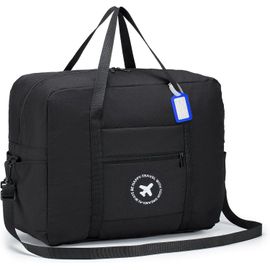 KALANKA-Bagage Cabine 45x36x20 Easyjet Sac a Dos Voyage Cabine Avion Pliable 32L Bagage à Main Valise Imperméable Sac de Week-End Sac d'Hôpital Sac de Sport de Gym Sac de Transport Hommes Femmes Noir
