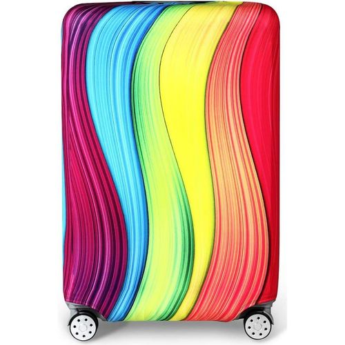 KALANKA-Store Housse de Valise 18-32 Pouces Fibre de Charbon de Bambou Luggage Cover en Polyester Clear Voyage Luggage Trolley Case Cover Protector