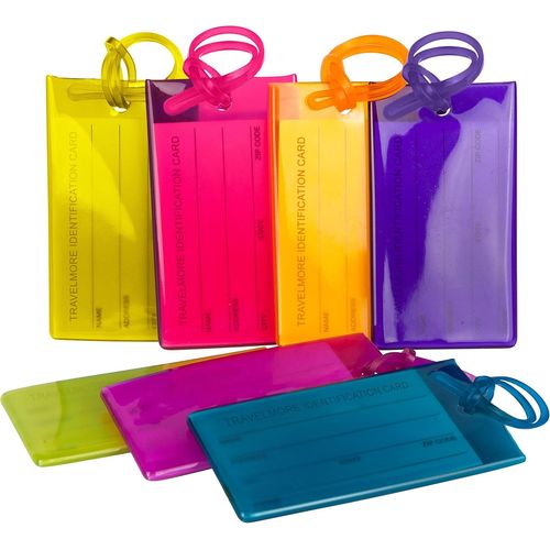 KALANKA-Lot de 7 Étiquettes de Bagages | Étiquettes pour Valises, Sacs à Dos, Sacs de Voyage, Sacs de Sport, Bagages Cabine et Plus | Flexibles & Couleurs Vives | Étiquettes de Voyage Multicolores