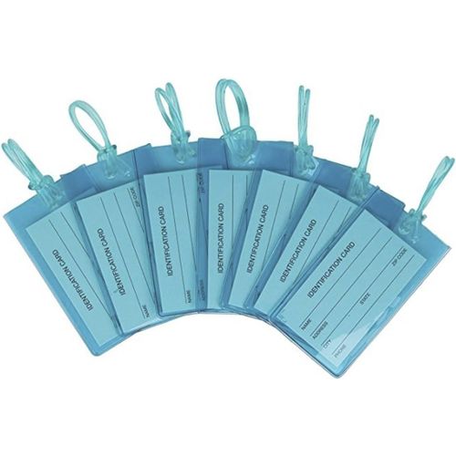 KALANKA-Lot de 7 Étiquettes de Bagages | Étiquettes pour Valises, Sacs à Dos, Sacs de Voyage, Sacs de Sport, Bagages Cabine et Plus | Flexibles & Couleurs Vives | Étiquettes de Voyage Bleues