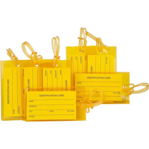 KALANKA-Lot de 7 Étiquettes de Bagages | Étiquettes pour Valises, Sacs à Dos, Sacs de Voyage, Sacs de Sport, Bagages Cabine et Plus | Flexibles & Couleurs Vives | Étiquettes de Voyage Orange