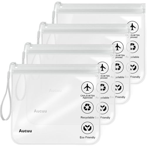 KALANKA-Trousse de Toilette Transparente Femme, 20x20cm Kit Voyage Avion Cabine Sac à Liquide 1L Pochette Transparente Voyage, Sac de Voyage Transparent Trousse pour Liquides Femmes & Hommes