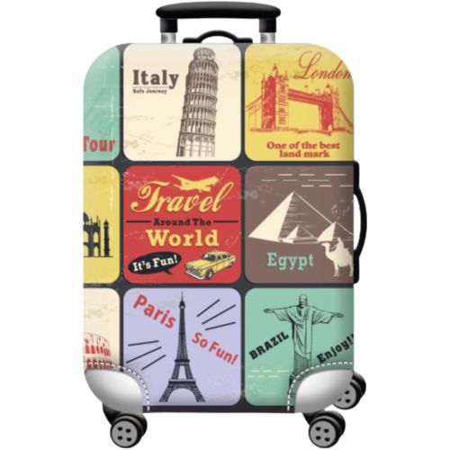 KALANKA-Housse pour valises de voyage élastique, lavable et réutilisable. Luggage Cover pour grandes valises, moyennes et valises de cabine. 4 tailles disponibles (S, M, L et XL). Couvre bagage, mult