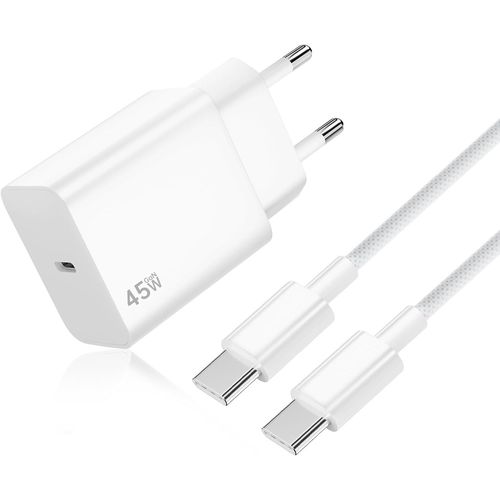 Kalanka-Chargeur 45w Pour Samsung S25 Ultra Chargeur Rapide Usb C Avec Câble Tressé 2m 100w Compatible Avec Samsang Galaxy S25/S24/S23/S22/S21 Ultra, Pour Iphone 15/16, Lpad, Macbok (Blanc)