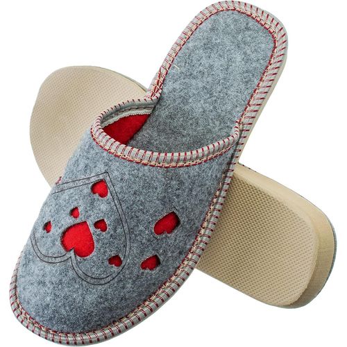 Kalanka-Pantoufles Femme Chausson Chaud - Chausson Feutre Femme Mules Feutre Avec Semelle Antiderapante F03