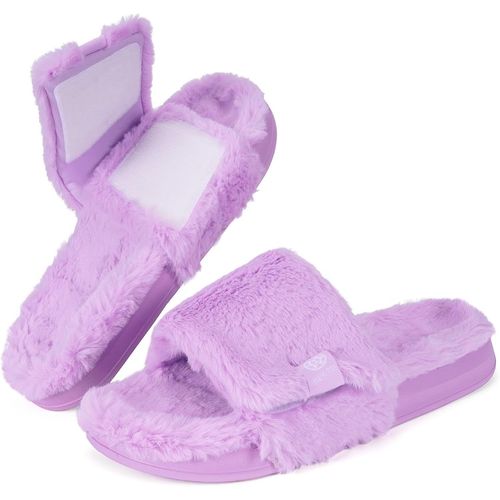 Kalanka-Chaussons Femme Pantoufles Chaussures Réglables Scratch Diabéthique Chaussons Peluche Chaud Claquette Hiver
