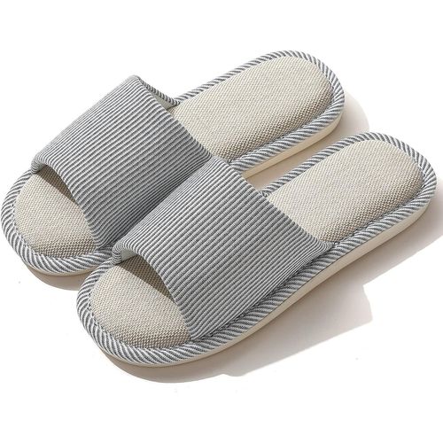 Kalanka-Pantoufles En Lin Pour Homme Et Femme - Sandales Ouvertes Pour L'intérieur Et L'extérieur En Été
