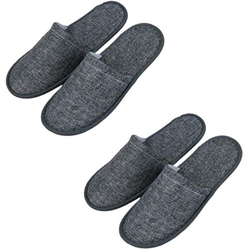 Kalanka-2 Paires Pantoufles Hotel, Chausson Hotel, Chaussons Invités, Chaussons En Coton Et Lin,Spa Slippers, Chaussons Invités Pour Hommes Et Femmes, Pour Hôtels Et Spa, Voyage, Taille Universelle(G