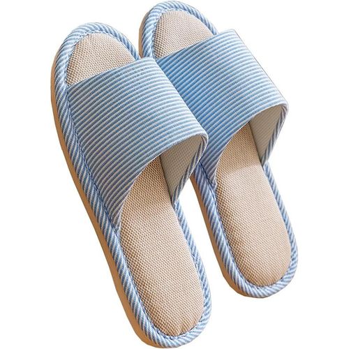 Kalanka-Chaussons En Lin En Coton Pour Femme Et Homme Pantoufles Respirant Confort Chaussons De Maison Antidérapant