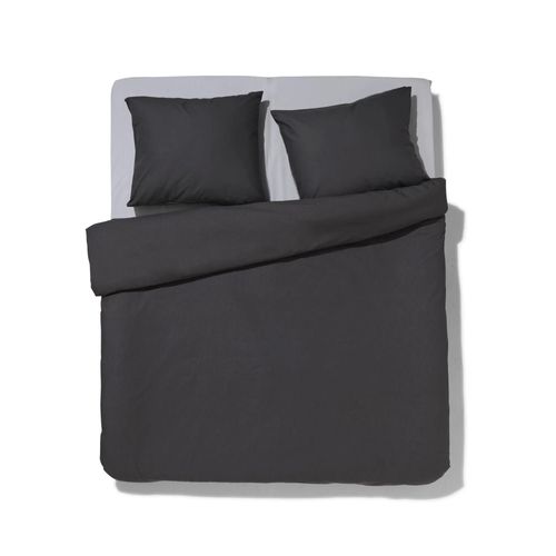 Hema Housse De Couette En Coton Doux 200x200/220 Gris Foncé (Gris Foncé)