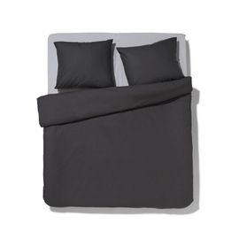Hema Housse De Couette En Coton Doux 200x200/220 Gris Foncé (Gris Foncé)