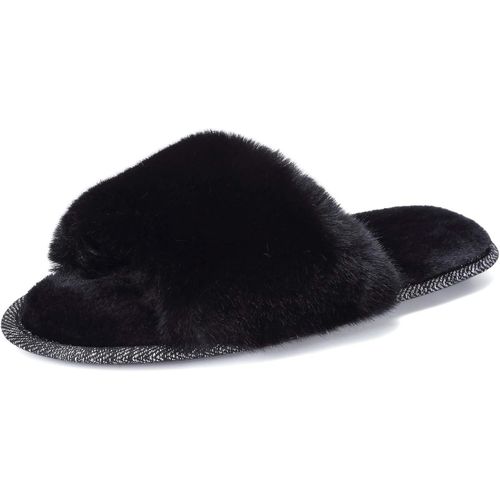 Kalanka-Chaussons D'hiver Femme Chaussons En Fausse Fourrure Confort Doux Bout Ouvert House Chaussures Laine-Peluche Mignon Slippers