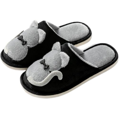 Kalanka-Pantoufles D'intérieur D'hiver Pour Femme, Pantoufles Chat Scuff