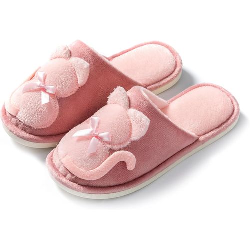 Kalanka-Pantoufles D'intérieur D'hiver Pour Femme, Pantoufles Chat Scuff
