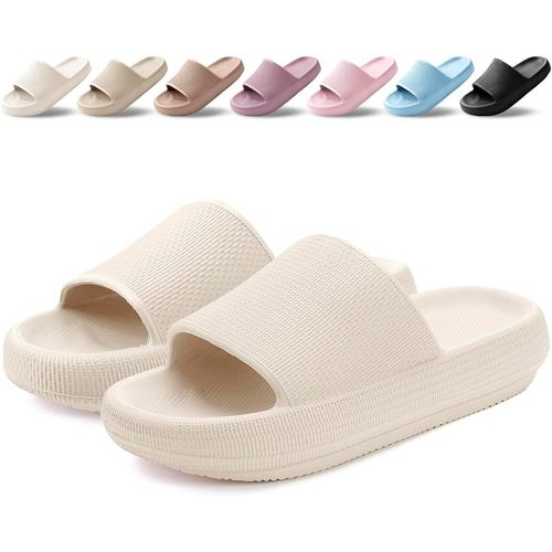 Kalanka-Claquettes Femme Chaussons Hommes Pantoufles De Douche Antidérapant Léger Semelle Épaisse Amorti Soft Tongs Sandales Confortable Piscine Plage Maison Sliders