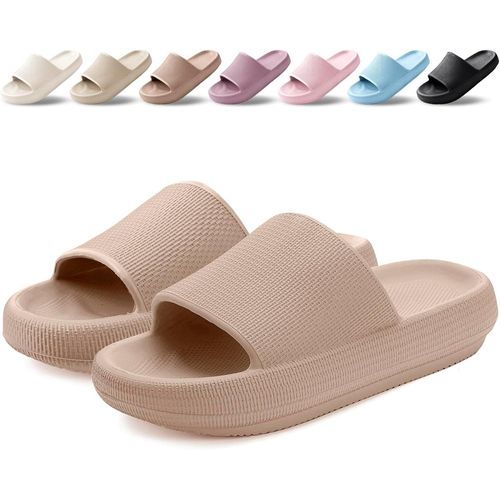 Kalanka-Claquettes Femme Chaussons Hommes Pantoufles De Douche Antidérapant Léger Semelle Épaisse Amorti Soft Tongs Sandales Confortable Piscine Plage Maison Sliders