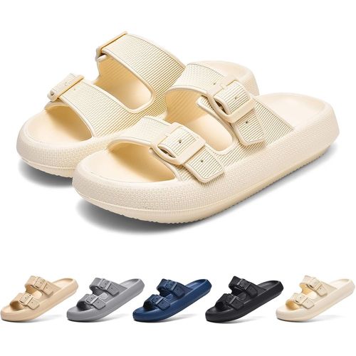 Kalanka-Claquettes Femme Homme, Chaussons Léger Pantoufles, Sandales Antidérapant, Soft Tongs Souplesse Sliders 35-46 Eu