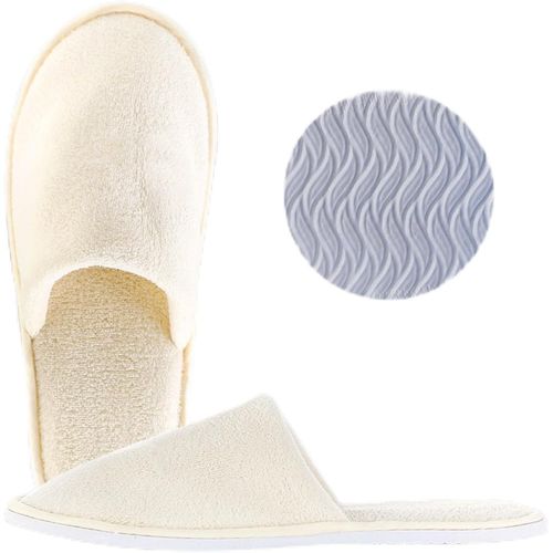 Kalanka-Chaussons Hotel, Non Jetables Hôtel Pantoufles Antidérapantes Pantoufles Lavables Spa Pantoufles Family Guest Portable Pantoufles Hommes Et Femmes (Adultes,Beige)