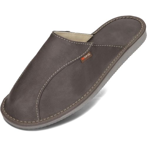 Kalanka-Chaussures En Cuir Homme Pantoufles Semelle En Caoutchouc Noir Gris Marron Bleu 40 41 42 43 44 45 46 Eu