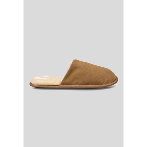 Mules Fourrées En Cuir Suede