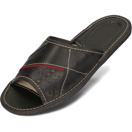 Kalanka-Chaussons En Cuir Pour Homme Pantoufles Confortable Chaussons Hommes Été 40-46 Eu