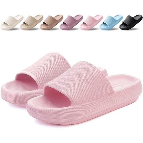 Kalanka-Claquettes Femme Chaussons Hommes Pantoufles De Douche Antidérapant Léger Semelle Épaisse Amorti Soft Tongs Sandales Confortable Piscine Plage Maison Sliders