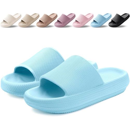 Kalanka-Claquettes Femme Chaussons Hommes Pantoufles De Douche Antidérapant Léger Semelle Épaisse Amorti Soft Tongs Sandales Confortable Piscine Plage Maison Sliders